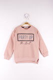 Toontoy Kız Çocuk Party Up Baskılı Sweatshirt 