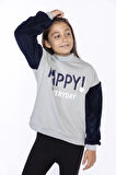 Toontoy Kız Çocuk Peluş Detaylı Baskılı Sweatshirt
