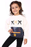 Toontoy Kız Çocuk Cep Detaylı Baskılı Sweatshirt
