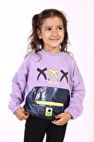 Toontoy Kız Çocuk Cep Detaylı Baskılı Sweatshirt