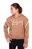 Toontoy Kız Çocuk Baskılı Kanguru Cepli Sweatshirt