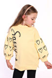 Toontoy Kız Çocuk Baskılı Balon Kol Sweatshirt