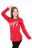Toontoy Kız Çocuk Varaklı Enjoy Baskılı T-Shirt