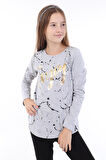 Toontoy Kız Çocuk Varaklı Enjoy Baskılı T-Shirt