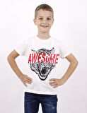 Toontoy Erkek Çocuk Awesome Pul Nakışlı T-Shirt