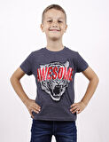 Toontoy Erkek Çocuk Awesome Pul Nakışlı T-Shirt