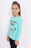 Toontoy Kız Çocuk Baskılı Taş İşlemeli Tişört