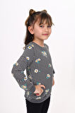 Toontoy Kız Çocuk Papatya Baskılı Sweatshirt