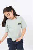 Toontoy Kız Çocuk Baskılı Bisiklet Yaka Kısa Kollu Asimetrik Tişört