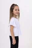 Toontoy Kız Çocuk Baskılı Bisiklet Yaka Kolu Volanlı Tişört