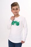 Toontoy Erkek Çocuk Baskılı Bisiklet Yaka Uzun Kollu Tişört