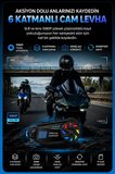 Nvg BT-68 Kameralı Motosiklet Kask Kulaklığı Intercom Bluetooth 5.4 1080P Interkom RGB Işıklı IP65 Su Geçirmez