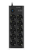 Fulltech FTR14 Type-C Girişli Akım Korumalı 10'lu Priz, 3 USB