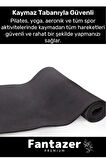 Dayanıklı Taşıma Askılı Konfor Modeli Çift Taraflı Kaymaz Yoga Meditasyon Minderi 16mm Siyah Mat