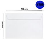 Oyal Kare Beyaz Mektup Zarfı(Gloria) 114x162 mm 70 Gr Silikonlu 500 lü(1 Koli)