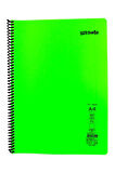 Mynote Flex A4 80 Yaprak Çizgisiz Spiralli Plastik Neon Kapak Defter