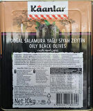 Kaanlar Doğal Salamura Yağlı Siyah Zeytin 10 kg Teneke  (291-320)