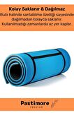 Taşıma Askılı Konfor Modeli Çift Taraflı Kaymaz Yoga Meditasyon Minderi 16mm Mavi Siyah Mat
