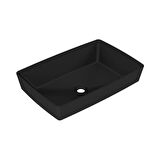Serel Rita 39x59 cm Tezgah Üstü Çanak Lavabo-Mat Siyah RT47DXL050H 