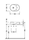 Serel Sapphire Tezgah Üstü Çanak Lavabo 35x50 cm SP40SXS110H 