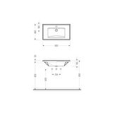 Serel Star 46x80 cm Tezgah Etajerli Mobilya Dolap Uyumlu Lavabo 3035TXS110H