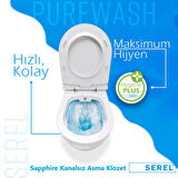 Serel Sapphire Kanalsız Asma Klozet (SP26) + Blaze Slim Yavaş Kapanan Kapak 2'li Set 