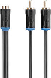 Hy-B105, Stereo F To 2 Rca M Kablosu, 0.3 M, Siyah