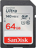 64 GB Ultra SDXC bellek kartı, 140 MB/s'ye kadar, A1 uygulama performansı, UHS-I, Class 10, U1
