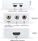 HDMI to RCA TOS AV Çevirici Dönüştürücü Tüplü TV AV Video Adaptör 4552