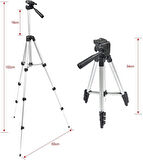 102 cm Tripod Profesyonel Fotoğraf Makinesi Telefon Tutuculu Aparatlı Tripot