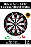Premium Seri Kaliteli 17' Her Yaş Için Iç Dış 44 Cm Kız Erkek Çocuk 6 Ok Dart Ahşap Hedef Tahtası