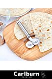 Premium Paslanmaz Çelik Dayanıklı Duvara Asılabilir Süper Keskin Çift Başlıklı Pizza Hamur Bıçağı