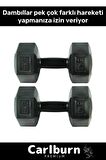 Plastik Köşeli Spor Egzersiz Vücut Kas Geliştirme Fitness Ağırlık Siyah 5 Kg Dambıl Set - 2 Adet