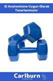 Özel Plastik Köşeli Spor Egzersiz Vücut Kas Geliştirme Fitness Ağırlık Mavi 5 Kg Dambıl Set - 2 Adet