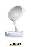 Katlanabilir 3 Modlu Ayarlanabilir Masaüstü Mini Cep Boyu Açılı Piili Led Işıklı Beyaz Makyaj Ayna