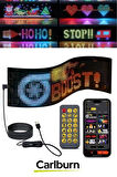 Taşınabilir Özelleştirilebilir Cama Yapıştırılan Mobil Uygulama Kontrollü Araç Oto RGB LED Panel