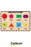 Özel Üretim Eğitici Öğretici Zeka Geliştirici Çocuk Ebeveyn Geometrik Şekiller Ahşap Tutmalı Puzzle