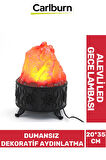 Özel Üretim Piili Piriz Fiş Takmalı 20*35cm Dumansız Dekoratif Alevli Led Lamba