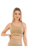 Özel Üretim Göğüs Toparlayıcı Sarkma Önleyen Spor Günlük Kalın Askılı Pedli Fitilli Crop Büstiyer