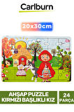 Özel Üretim Zeka Geliştirici Öğretici Göz Koordinasyonu Ahşap Puzzle Kırmızı Başlıklı Kız 24 Parça