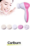 Özel Üretim 5 in 1 Başlıklı Pilli Yüz Temizleme Cilt Bakımı Siyah Nokta Masaj Peeling Fırça seti