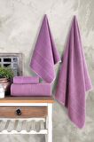 Royality | 50x90 - 70x140 Cm 4'Lü  Banyo Havlu Seti, %100 Pamuklu Havlu Takımı