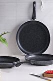 Sanat | Tava Seti Granit Tek Kulplu Tava 28-30-32 Cm