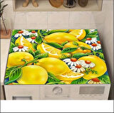 55 CM x 45 CM LİMON ÇİÇEĞİ TASARIMI TEZGAH ÜSTÜ BULAŞIK KURUTMA MATI BULAŞIKLIK KURUTMA ÖRTÜSÜ