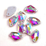 Gymo Premium Delikli Dikme Kristal Taş AX Shape 12*19mm Crystal AB (28 Ad)