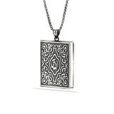 925 Ayar Gümüş Kare İçi Açılabilen Muskalık Gümüş Kolye