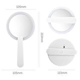 KATLANABİLİR BEYAZ RENK EL TİPİ IŞIKLI LED TAŞINABİLİR MAKYAJ AYNASI  