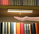10 LED BEYAZ HAREKET SENSÖRLÜ ŞARJLI ELBİSE DOLABI ÇALIŞMA MASASI EV LED LAMBA IŞIK