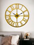 Galaxy DM30-AK Serisi Roma Rakamlı Metal Duvar Saati Gold 40 CM