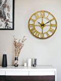 Galaxy DM30-AK Serisi Roma Rakamlı Metal Duvar Saati Gold 40 CM